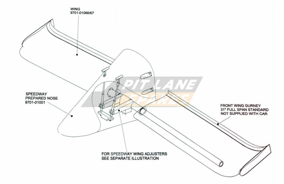 B99/02 OVAL/SPEEDWAY REAR WING ASSEMBLY Diagram